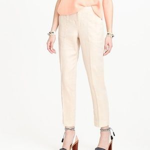 J. Crew Linen Garden Pant in Metallic Foil Size 4